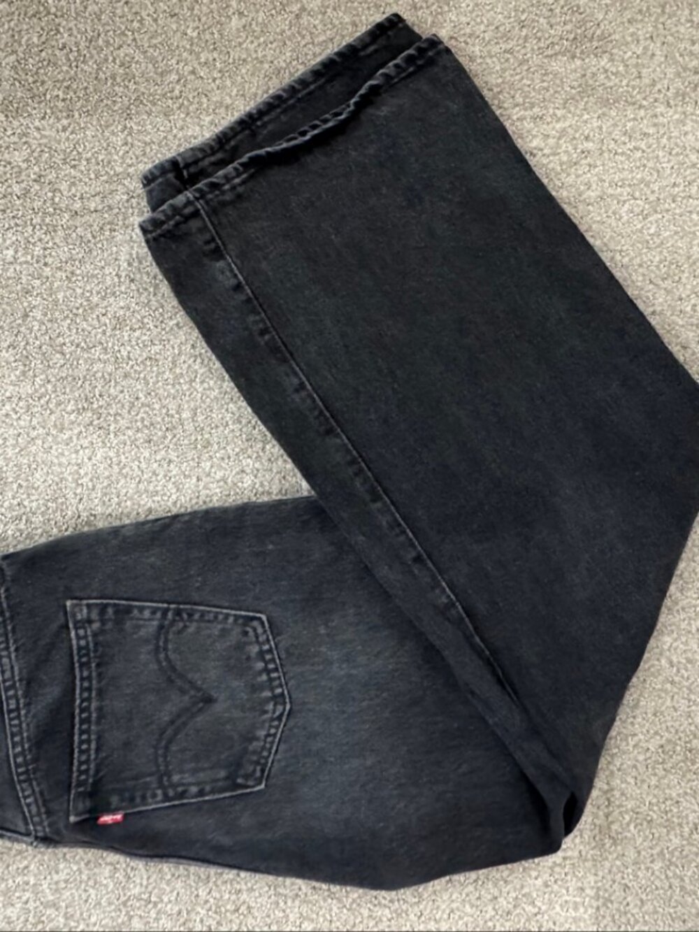 Levi's Ribcage Wide Leg Jeans Washed Black Size 28